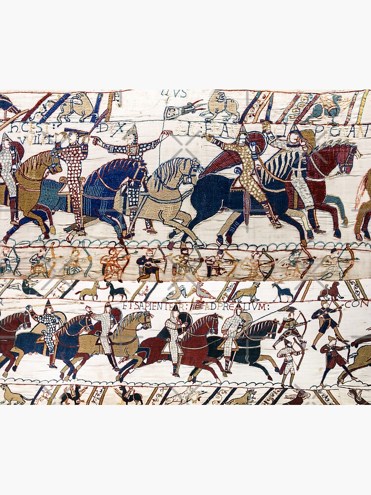 "THE BAYEUX TAPESTRY NORMAN KNIGHTS AND ARCHERS Detail" Sticker for Sale by BulganLumini Redbubble