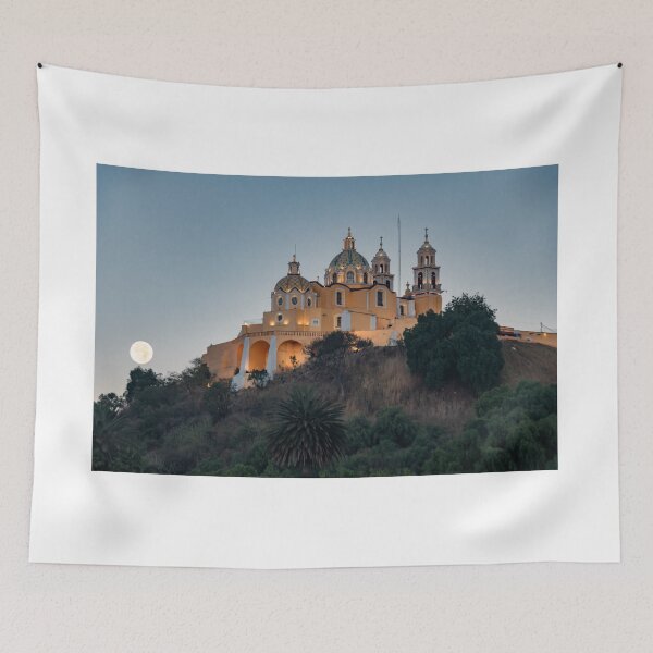 Item preview, Pyramid and church of Cholula with full moon designed and sold by luisraultg.