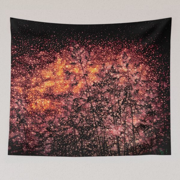 Item preview, Field of hay and starry fiery sky designed and sold by SulkaCreative.