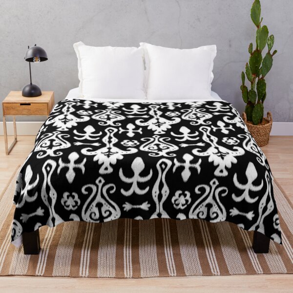Item preview, Ethnic Tribal Ikat Black and White designed and sold by AntiqueImages.