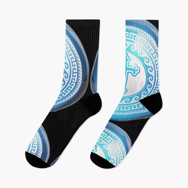 Item preview, Greek Orthodox Cross Blue White Greek Key Patterns designed and sold by Yiorgos Designs.