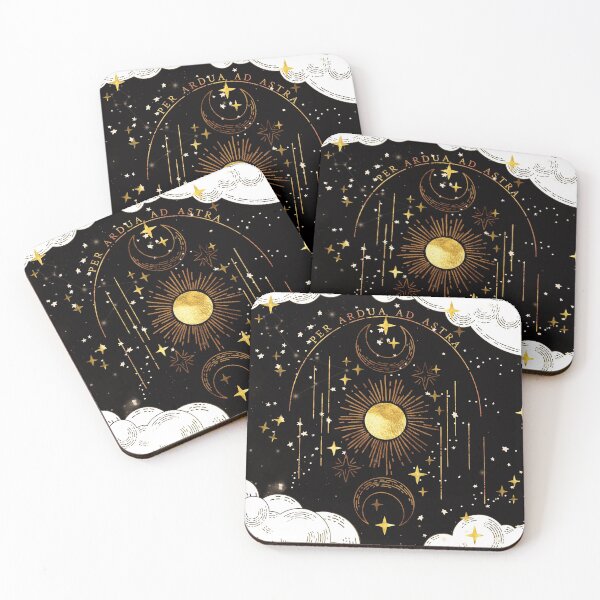 Item preview, Per Ardua Ad Astra | Sun, Moon and Stars | Divine Witchy Aesthetic Print designed and sold by Bebichic.