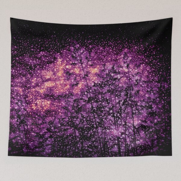 Item preview, Field of hay and purple starry sky designed and sold by SulkaCreative.