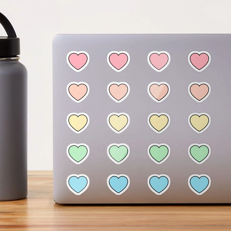 Mini Heart Stickers - Pastel Rainbow – rebelinkco