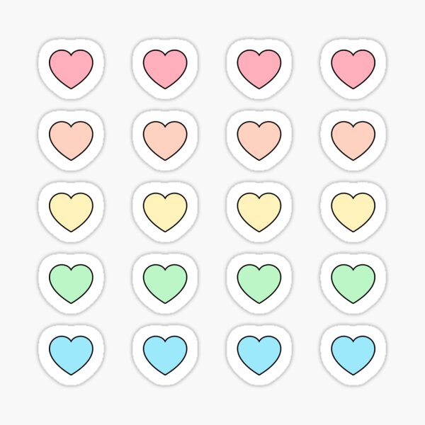 Mini Rainbow Heart Sticker Set Love Mini Sticker Pack 