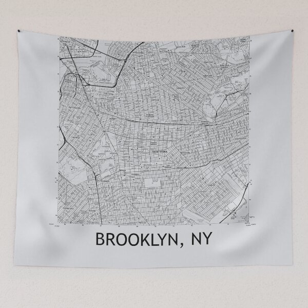 Item preview, Brooklyn, NY Topographical Map Grey designed and sold by PGHPhotoCo.