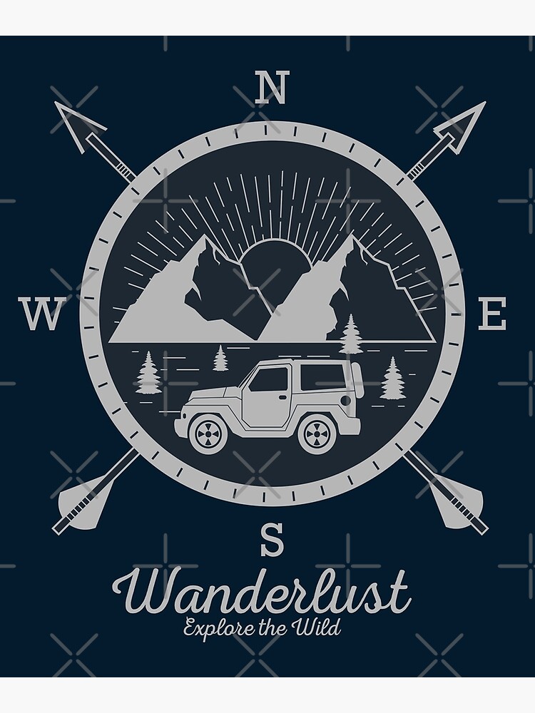 "Wanderlust Jeep Love Adventure Logo" Poster for Sale by