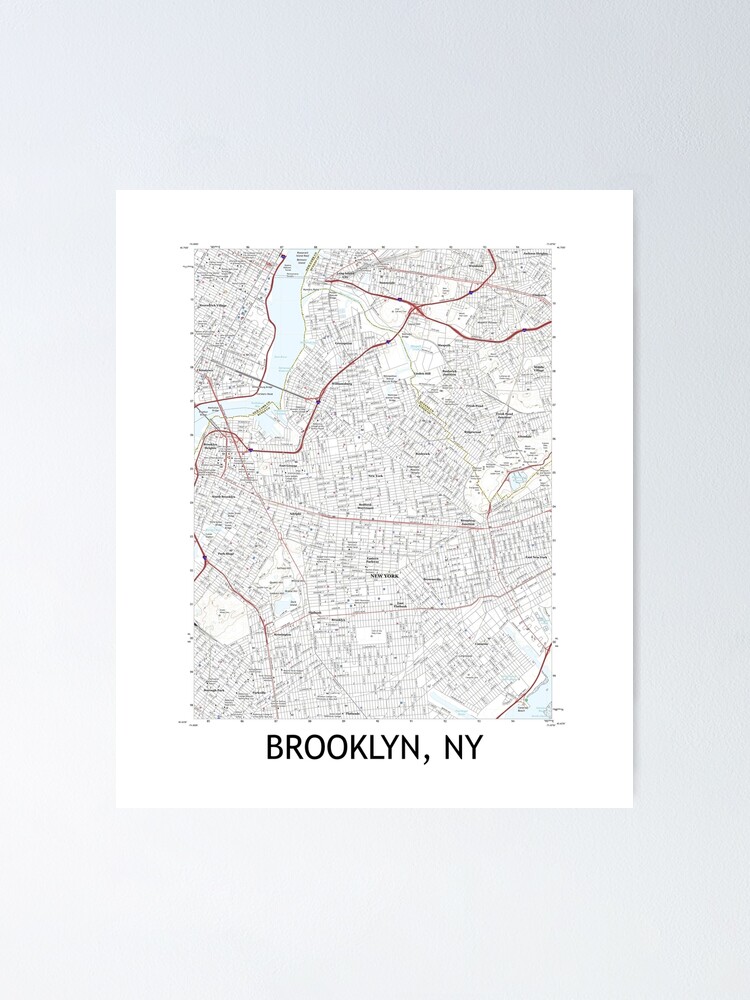 "Brooklyn, NY Topographical Map Clean" Poster for Sale by PGHPhotoCo
