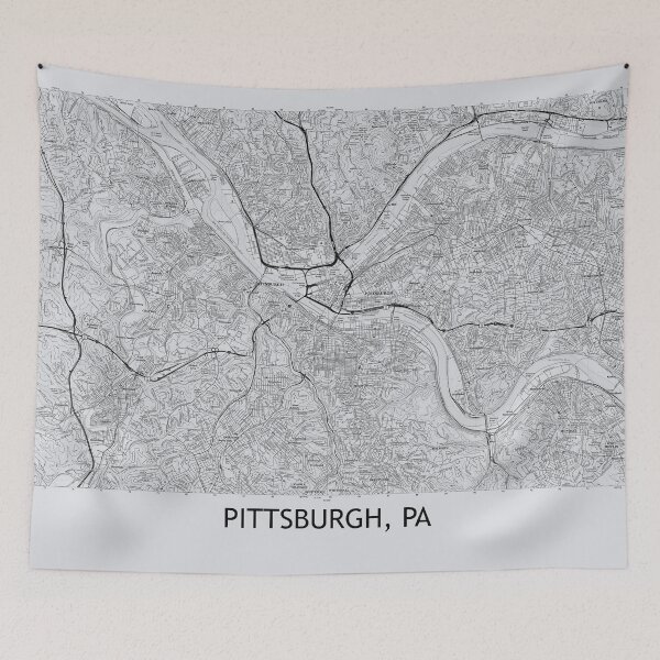 Item preview, Pittsburgh, PA Topographical Map Grey designed and sold by PGHPhotoCo.