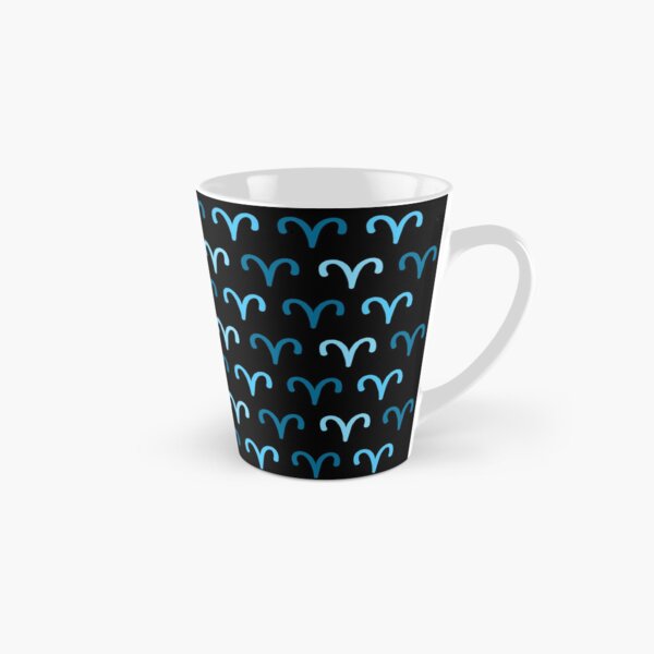 Aries blue man sign, astrology zodiac symbol black background Tall Mug