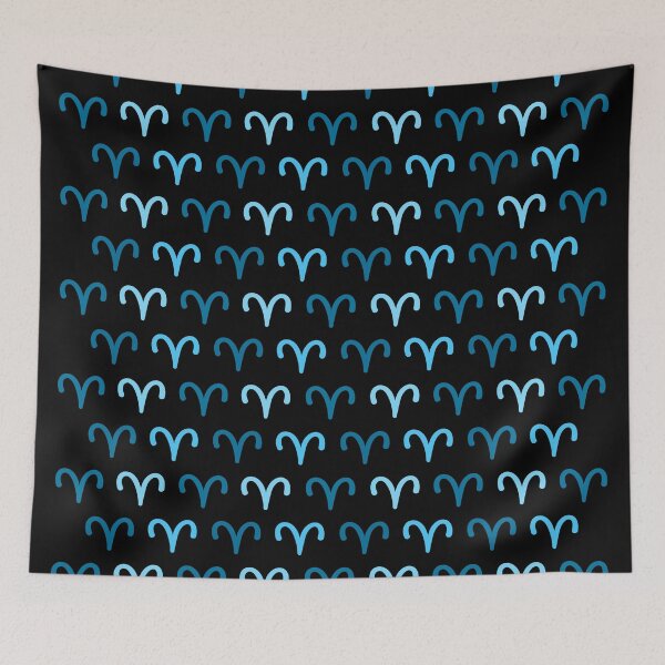 Item preview, Aries blue man sign, astrology zodiac symbol black background designed and sold by Stéphane  Thirion.