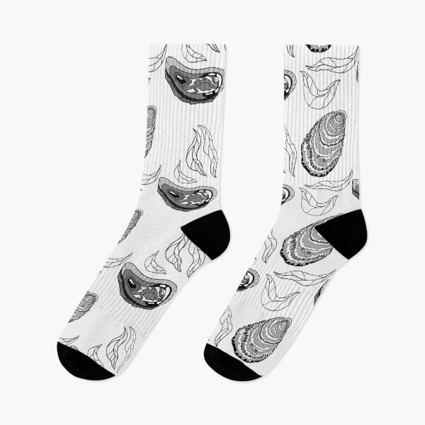 Item preview, mussels pattern of seafood, pattern on clothes, black and white graphics designed and sold by Takkol.