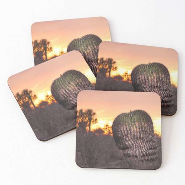 Item preview, Desert landscape with biznaga cactus at sunset designed and sold by luisraultg.