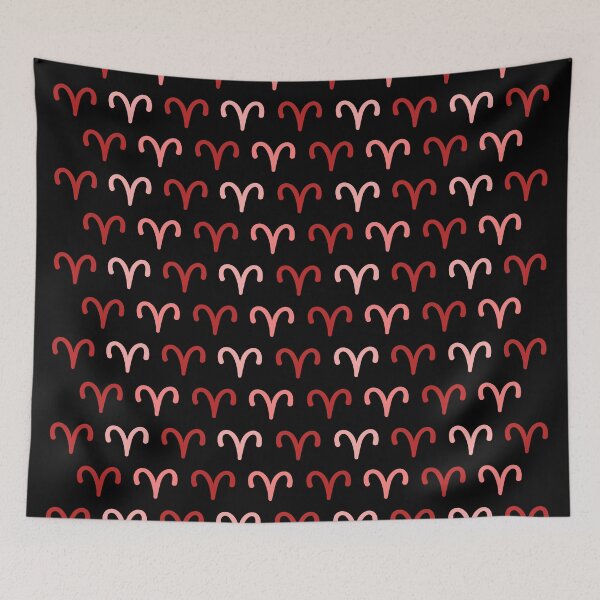 Item preview, Aries sign red, astrology zodiac symbol black background designed and sold by Stéphane  Thirion.