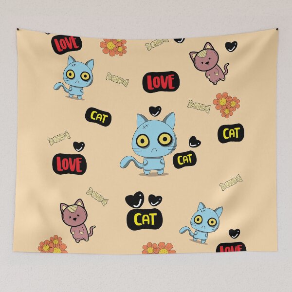 Artikelvorschau, kawaii Miau Katzenliebhaber Muster entworfen und verkauft von taby2you.
