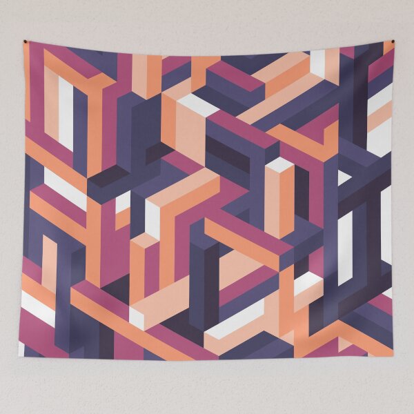 Item preview, Purple and Orange Isometric Maze designed and sold by KimVanG.