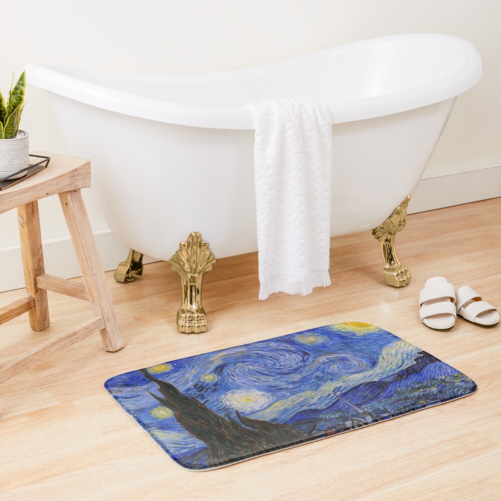 Disover The Starry Night by Vincent Van Gogh | Bath Mat