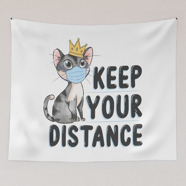 Item preview, keep your distance cat designed and sold by Tagesapfel.