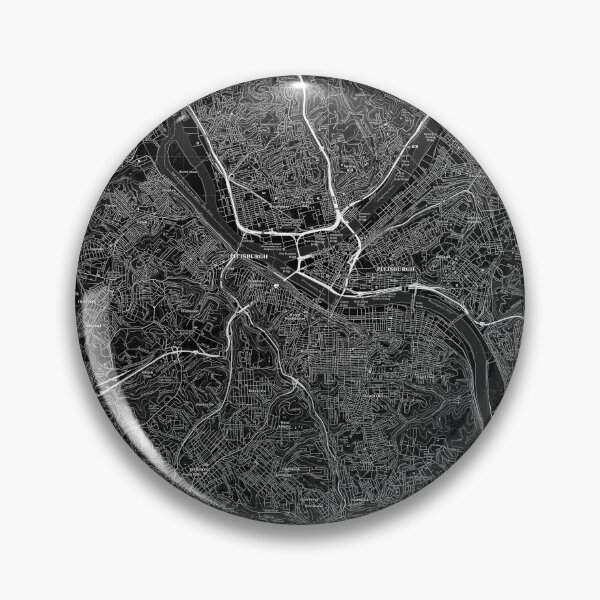 Item preview, Pittsburgh, PA Topographical Map Black designed and sold by PGHPhotoCo.