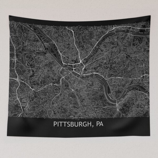 Item preview, Pittsburgh, PA Topographical Map Black designed and sold by PGHPhotoCo.