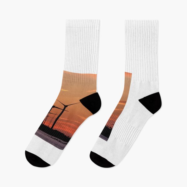 Item preview, Sunrise and windmills on the jeju sea in Korea designed and sold by human8891.