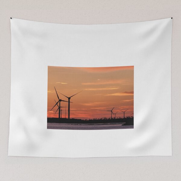 Item preview, Sunrise and windmills on the jeju sea in Korea designed and sold by human8891.