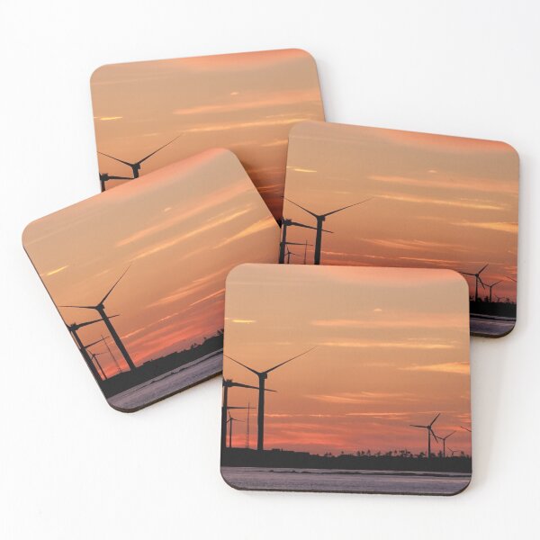 Item preview, Sunrise and windmills on the jeju sea in Korea designed and sold by human8891.