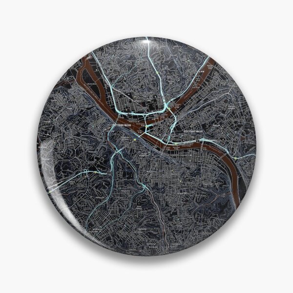Item preview, Pittsburgh, PA Topographical Map Dark designed and sold by PGHPhotoCo.