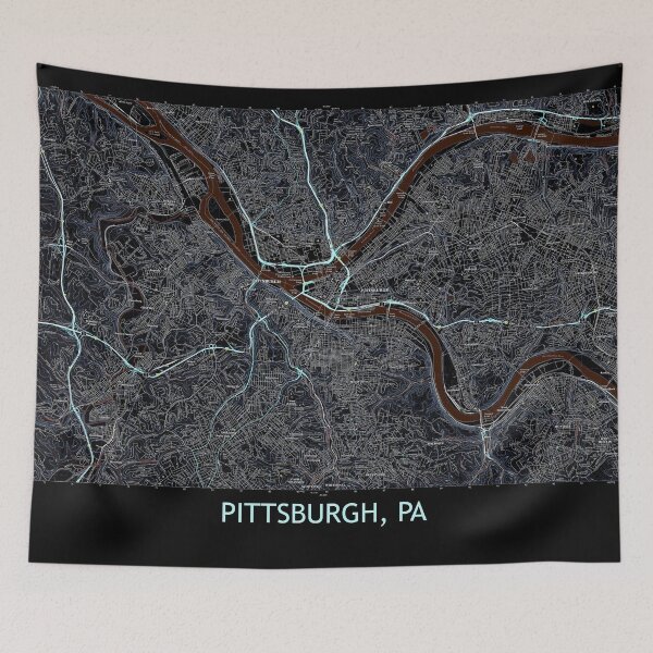 Item preview, Pittsburgh, PA Topographical Map Dark designed and sold by PGHPhotoCo.