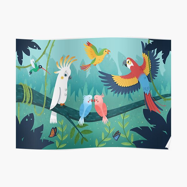 Tropical Birds Poster
