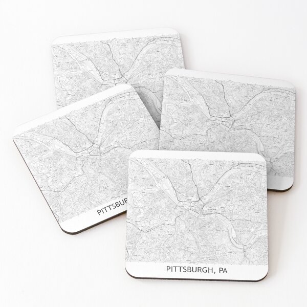 Item preview, Pittsburgh, PA Topographical Map Black and White designed and sold by PGHPhotoCo.