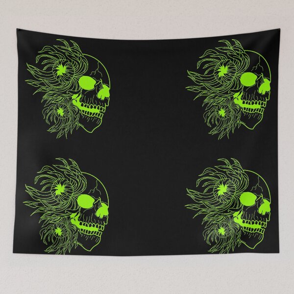 Item preview, Skull and green chrysanthemums designed and sold by BV-creas.