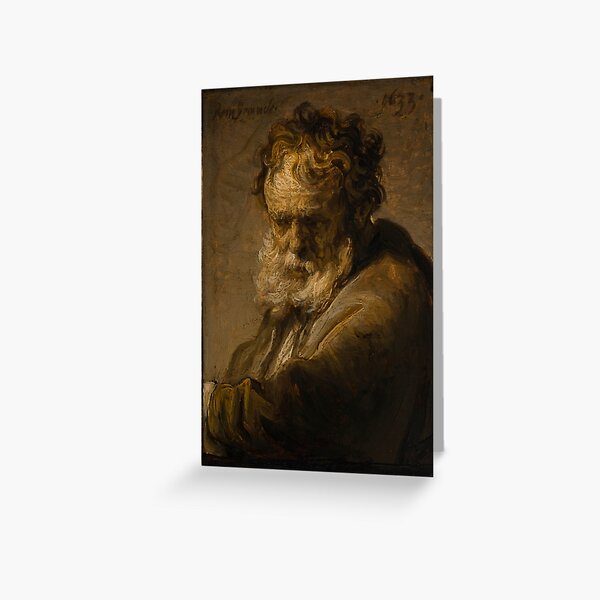 Rembrandt - Bust of a Bearded Old Man Greeting Card