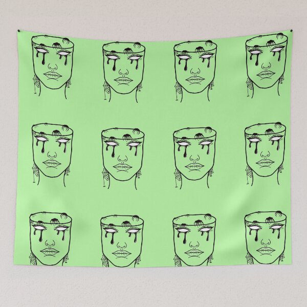 Item preview, Mindless: Original Line Art Drawing-Pastel Green Background designed and sold by Arthemeral.