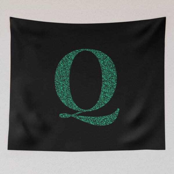 Item preview, Letter Q Emerald Dark Green Glitter Effect Alphabet designed and sold by Sour Soul.
