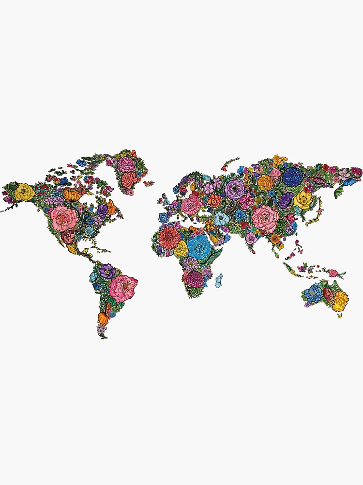 Floral World Map by juliatziolis