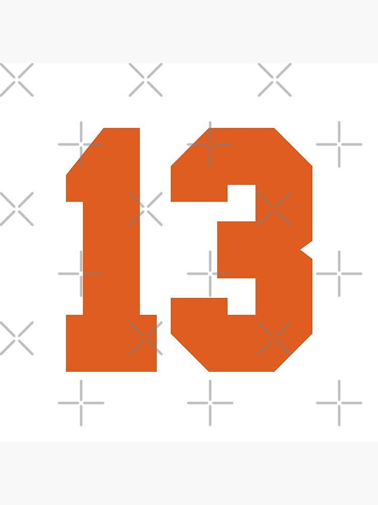 13 Number Cleveland Sports Thirteen Brown Jersey Sticker for Sale by  HelloFromAja