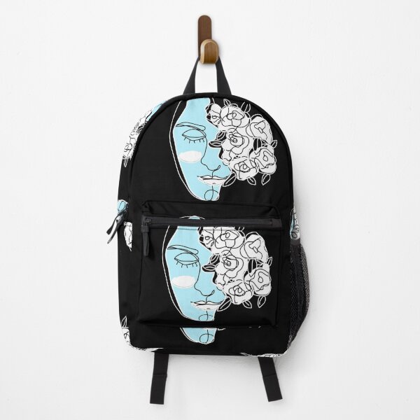 Item preview, Blue human face mask line art designed and sold by dreamofdenim.