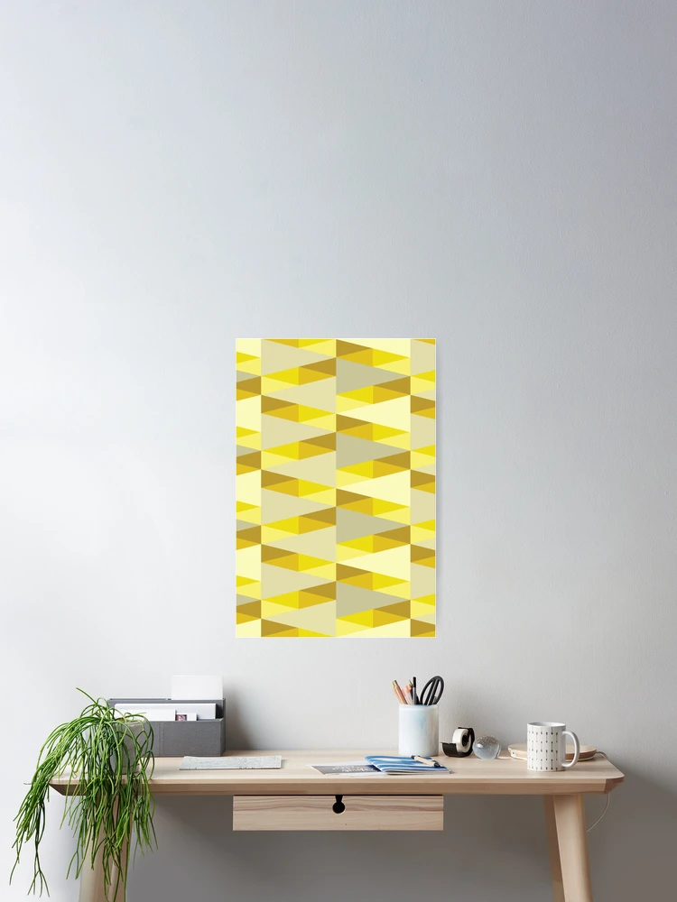 Thumbnail 2 of 3, Poster, Horizontal Triangles Pattern – Yellow designed and sold by RoguePatterns.
