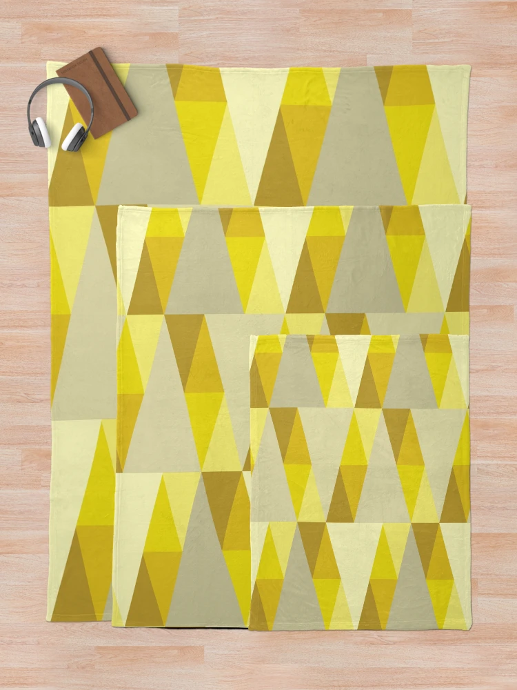 Thumbnail 5 of 6, Throw Blanket, Horizontal Triangles Pattern – Yellow designed and sold by RoguePatterns.