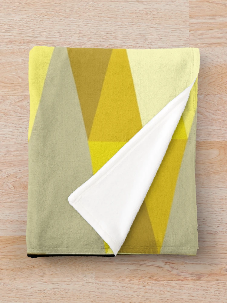 Thumbnail 3 of 6, Throw Blanket, Horizontal Triangles Pattern – Yellow designed and sold by RoguePatterns.