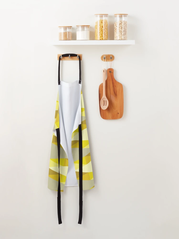 Thumbnail 2 of 6, Apron, Horizontal Triangles Pattern – Yellow designed and sold by RoguePatterns.