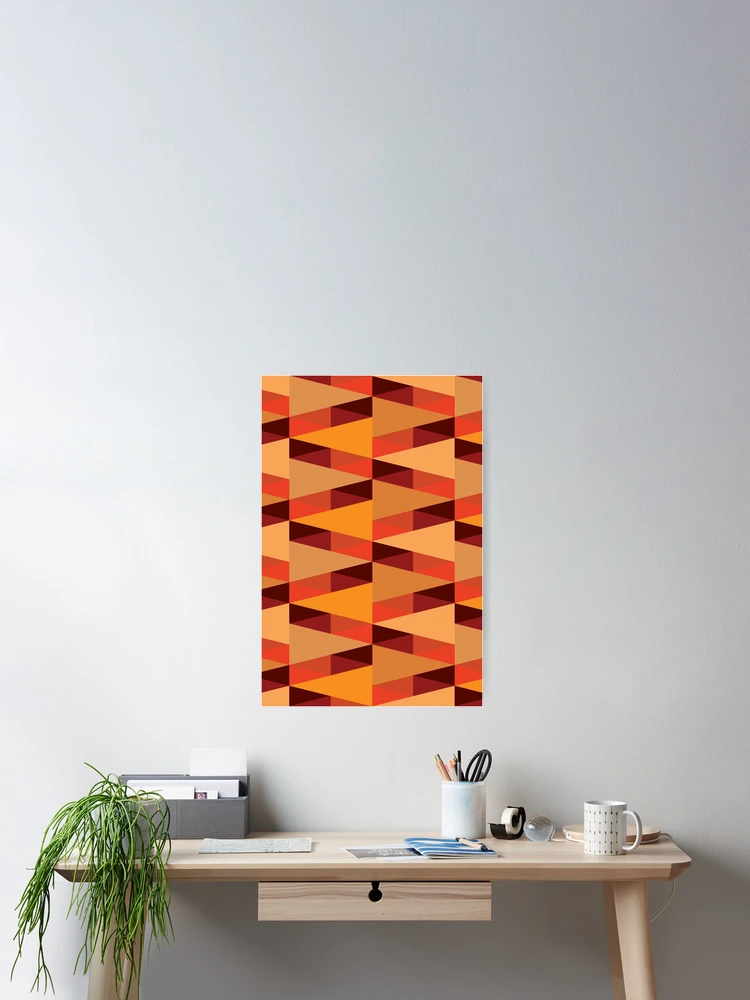 Thumbnail 2 of 3, Poster, Horizontal Triangles Pattern – Orange designed and sold by RoguePatterns.