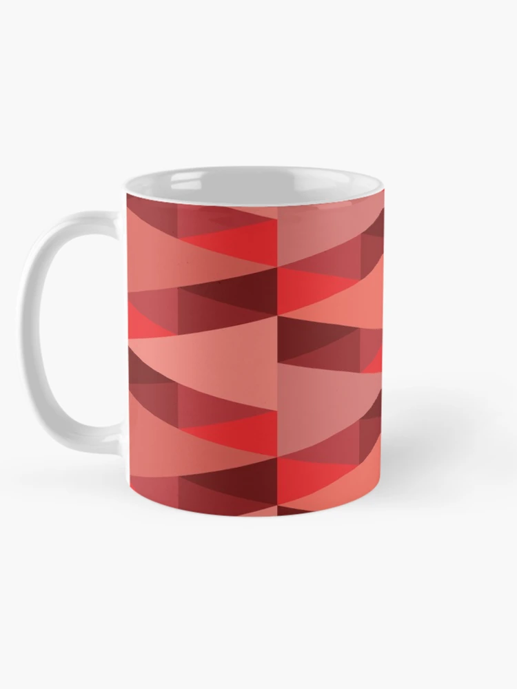 Thumbnail 5 of 6, Coffee Mug, Horizontal Triangles Pattern – Red designed and sold by RoguePatterns.