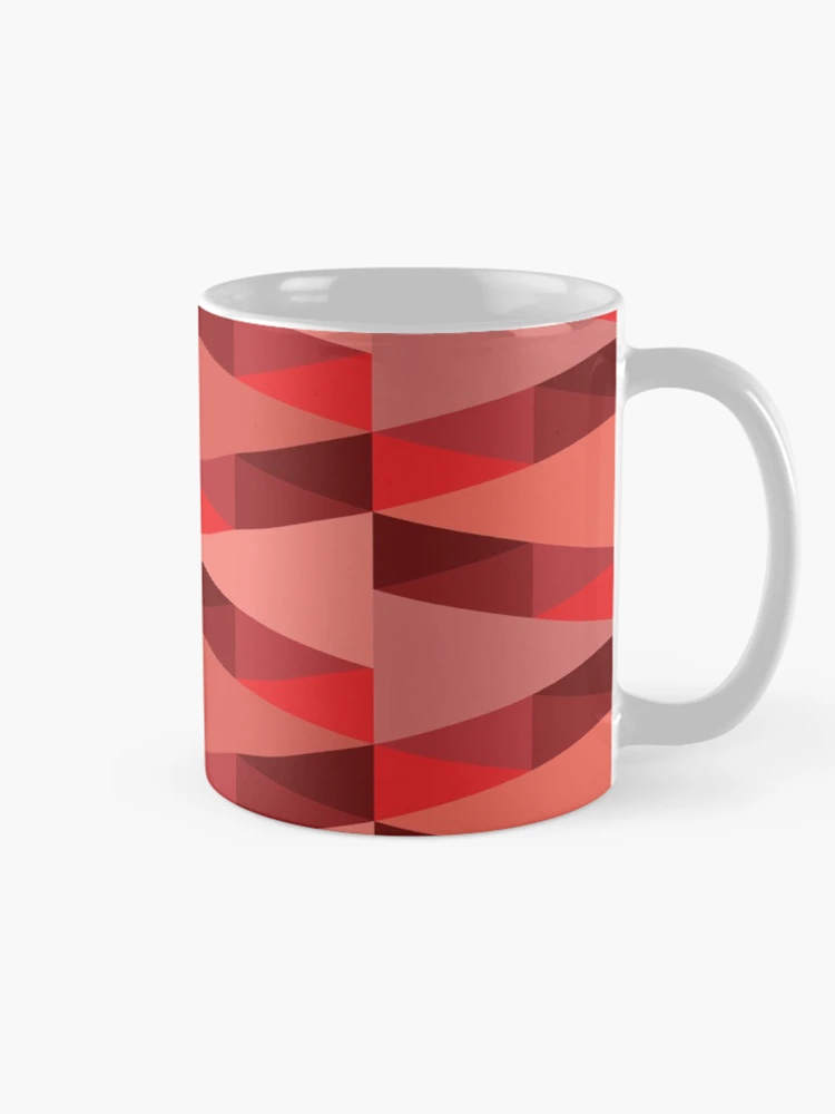 Thumbnail 3 of 6, Coffee Mug, Horizontal Triangles Pattern – Red designed and sold by RoguePatterns.