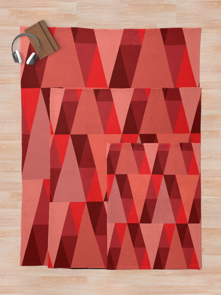 Thumbnail 5 of 6, Throw Blanket, Horizontal Triangles Pattern – Red designed and sold by RoguePatterns.