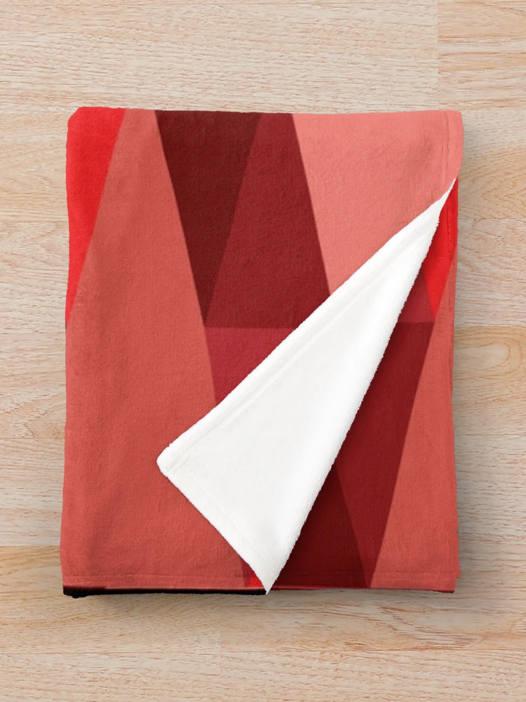 Thumbnail 3 of 6, Throw Blanket, Horizontal Triangles Pattern – Red designed and sold by RoguePatterns.