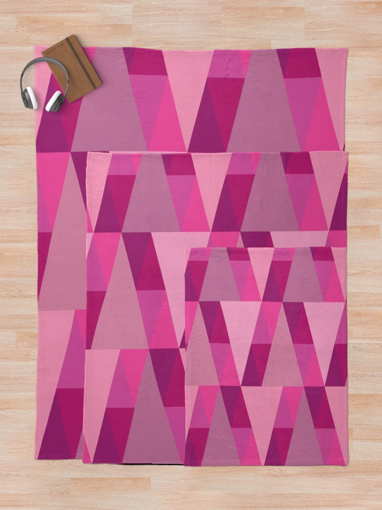 Thumbnail 5 of 6, Throw Blanket, Horizontal Triangles Pattern – Fuchsia designed and sold by RoguePatterns.