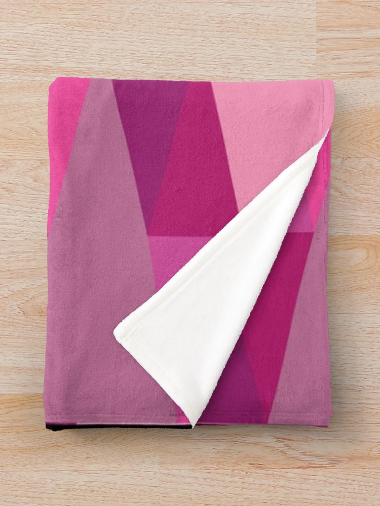 Thumbnail 3 of 6, Throw Blanket, Horizontal Triangles Pattern – Fuchsia designed and sold by RoguePatterns.