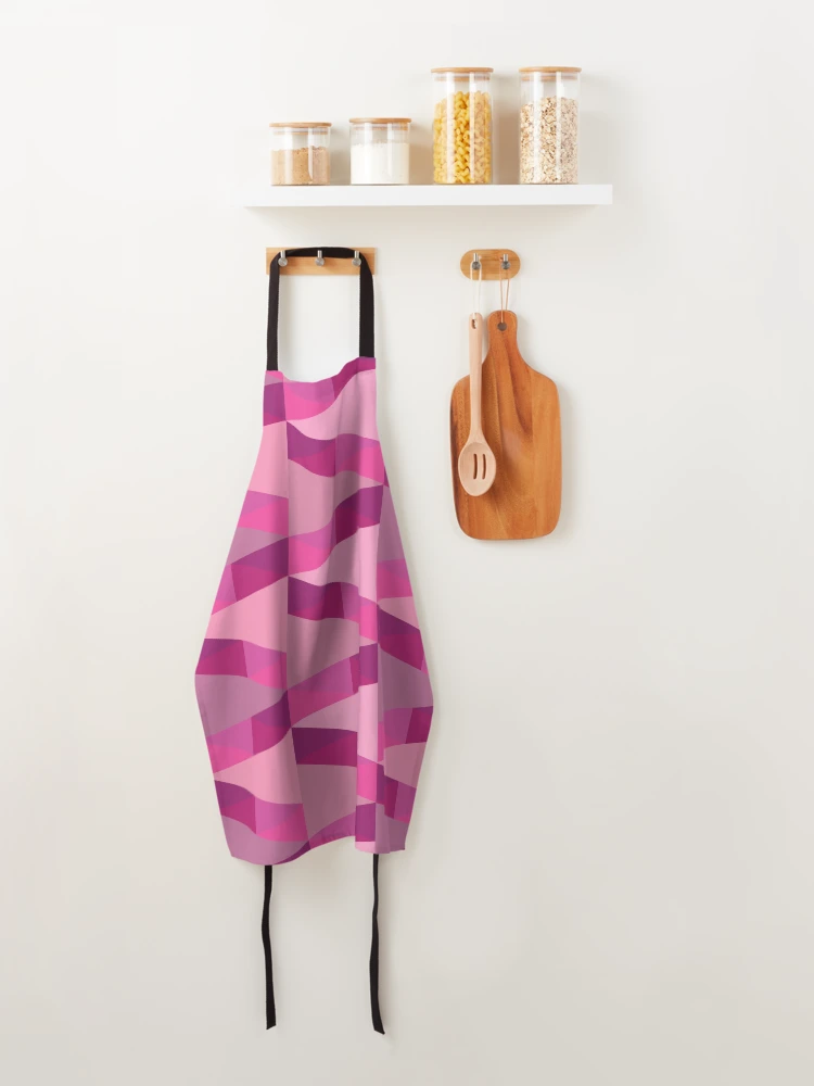 Thumbnail 4 of 6, Apron, Horizontal Triangles Pattern – Fuchsia designed and sold by RoguePatterns.
